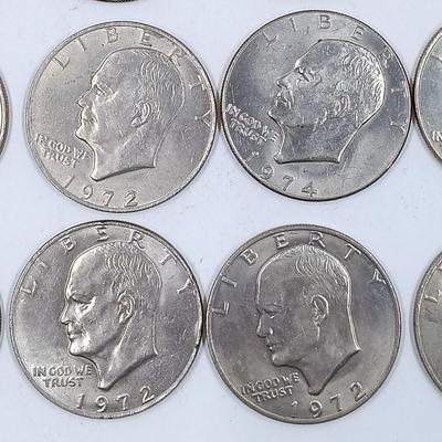 LOT 11: Set of 14 Eisenhower Dollar Coins 1971 - 1974