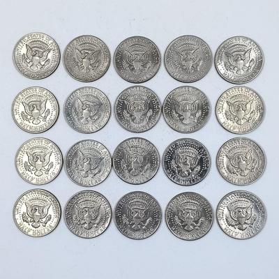 LOT 12: Set of 54 Kennedy Half Dollars 1971 - 1989