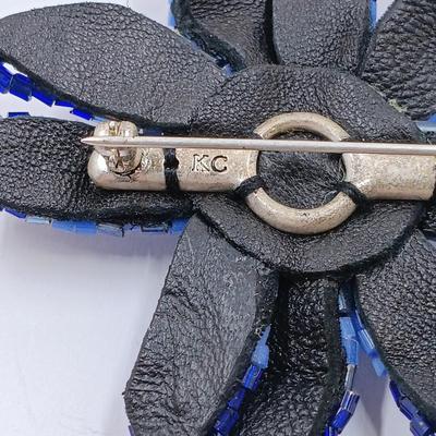 LOT 25: Vintage KC Beaded Flower Brooch, Ralph Lauren Pendant Necklace and More