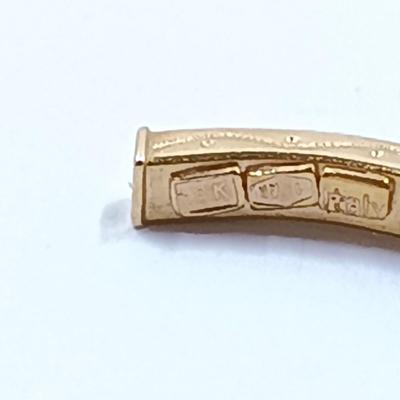 LOT 27: 18K Yellow Gold Italian Hoop Earrings Tw 1.67g