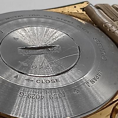 LOT 34: Vintage 10k Gold-Filled Ladies Elgin Watch and Vintage Seiko Digital Mens Watch