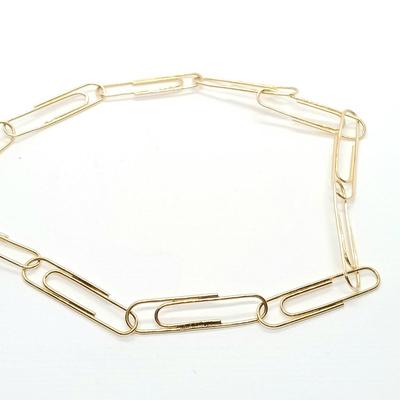LOT 35: Kenfield 14k Yellow Gold Paperclip Chain Necklace 26