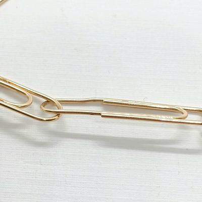 LOT 35: Kenfield 14k Yellow Gold Paperclip Chain Necklace 26