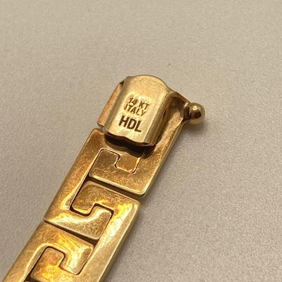 LOT 57J: Italy HDL Gold Greek Key Design Bracelet - 14K., Tw 13.30g, 7