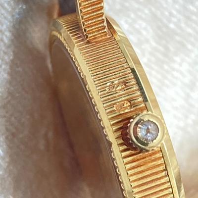 LOT 61J: Corum 18K Gold Five Dollar / 1900 Coin (2 Bodied) Swiss Watch with Diamond Crown and Leather Band
