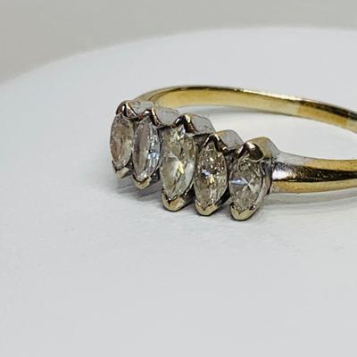 LOT 121: Multi Marquis Diamond Ring, 14k, Sz. 7.5, 2.67g Tw.