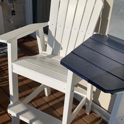 High Top Deck / Patio Adirondack Chairs w Arm Table