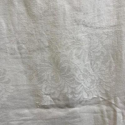 Rectangle Table Cloth - 80 x 60 Inch White Jacquard Tablecloth Damask Design