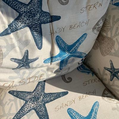 Nautical Theme La-Z-Boy Upholstered Chairs Crabs Starfish