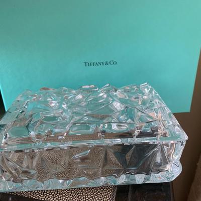 Tiffany Crystal Jewelry Box In Original Box