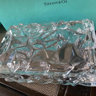 Tiffany Crystal Jewelry Box In Original Box