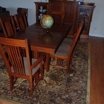MISSION OR STICKLEY STYLE FURNITURE DINING SUITE