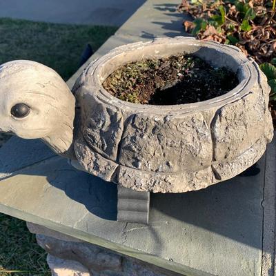 PAIR Garden Turtle Planters On Stands