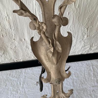 Antique ornate metal wall sconces