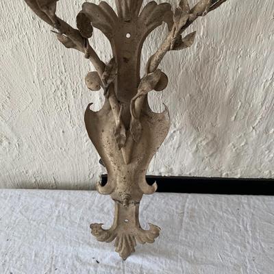 Antique ornate metal wall sconces