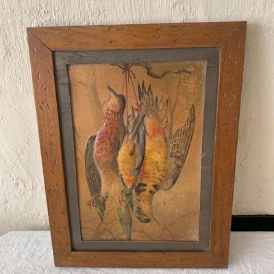 Hunting trophy partridge bird pheasants bas relief hand paint panel