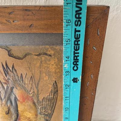 Hunting trophy partridge bird pheasants bas relief hand paint panel