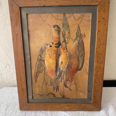 Hunting trophy partridge bird pheasants bas relief hand paint panel