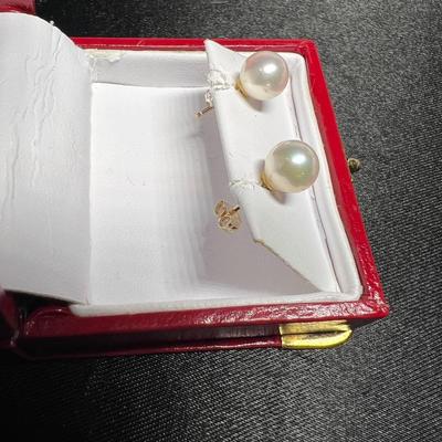 14 K and Pearl Earrings
