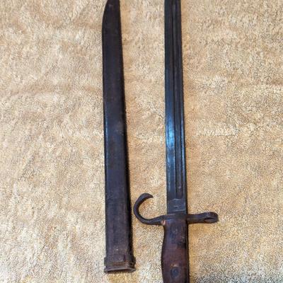 Vintage Bayonet With Scabbard