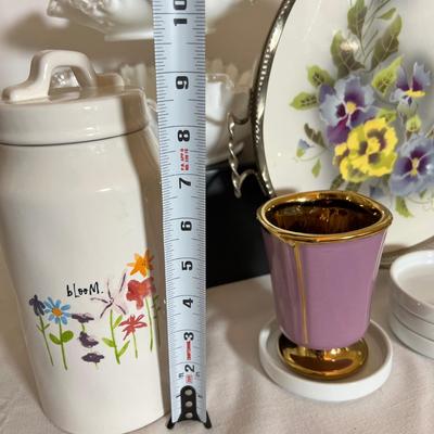 Antique Max Dannhorn Porcelain Tray + Vntg. Contemp. Decorative Lot