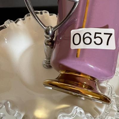 Antique Max Dannhorn Porcelain Tray + Vntg. Contemp. Decorative Lot