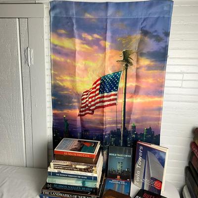 U1036 Large Lot of New York Books & Flag