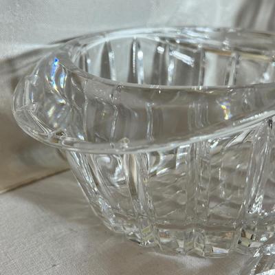 4 Pc. Crystal Lot- Towle Jar, Dish w Top, Teak Vanity Set