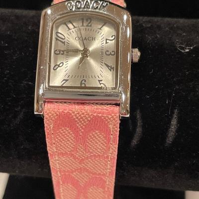 Pink Coach Watch with leather band