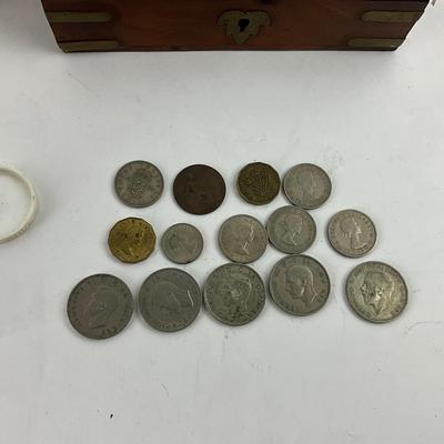 U1049 Lot of Coin Collecting Books and Assorted Silver Dimes US Coins & Foreign Coins