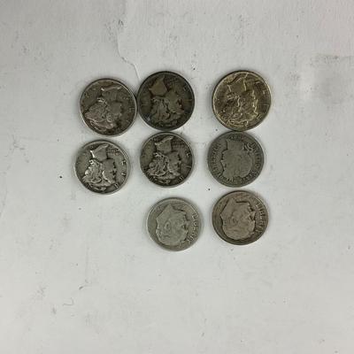 U1049 Lot of Coin Collecting Books and Assorted Silver Dimes US Coins & Foreign Coins