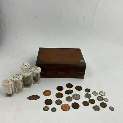 U1049 Lot of Coin Collecting Books and Assorted Silver Dimes US Coins & Foreign Coins