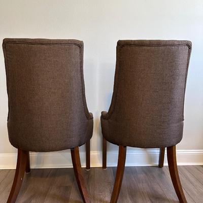 Two Tufted Upholstered Wingback Chairs (2)