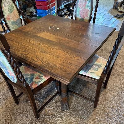 Antique Dining Table & 4 Chairs