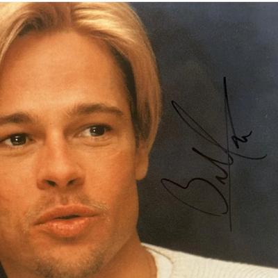 Brad Pitt Head Shot 8X10 Signed Picture COA