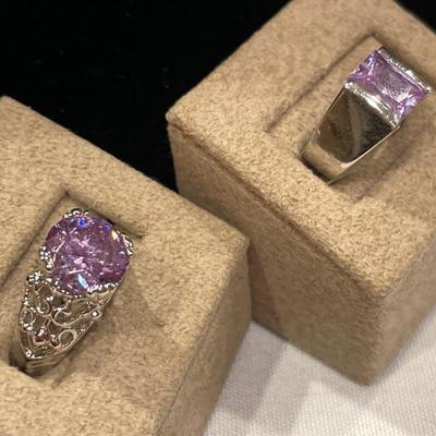 2 Purple stone rings