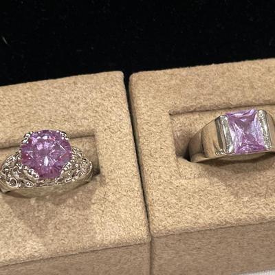 2 Purple stone rings