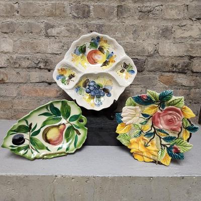 Trio of Italian pottery pieces