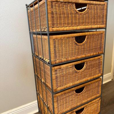 5 Drawer Wicker Basket Chest