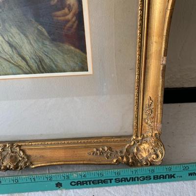 Vintage print in ornate gold gilt frame 18" x 23" Pope Julius II by Raphael