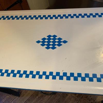 Antique Enamel Top Table