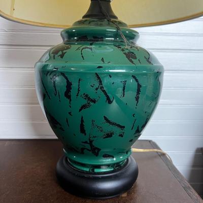 U871 Green & Black Glass Table Lamp