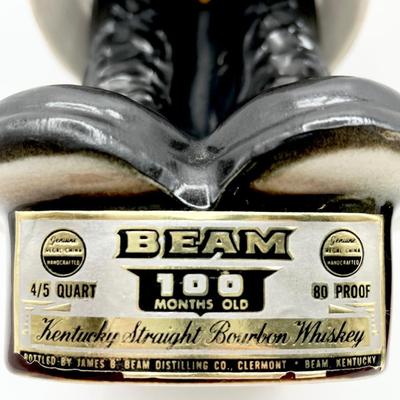 JIM BEAM ~ Pair (2) ~ 1975 GI Military Boots & Camo Helmet Decanter