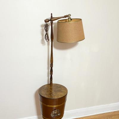 Solid Wood Bucket Floor Lamp