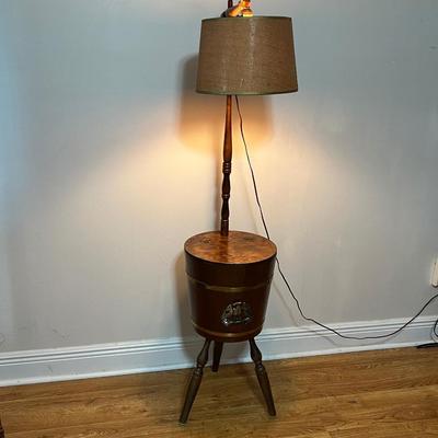 Solid Wood Bucket Floor Lamp