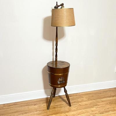 Solid Wood Bucket Floor Lamp
