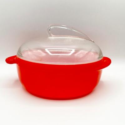 GLASBAKE ~ Vtg. Art Deco Casserole Dish With Fin Lid