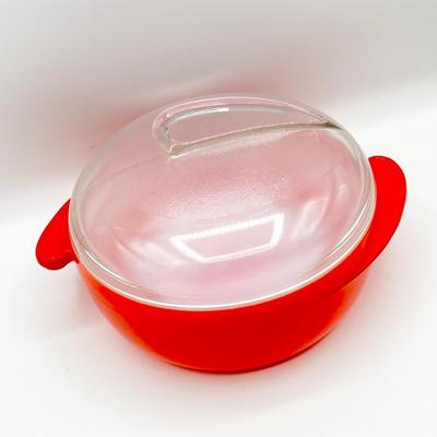 GLASBAKE ~ Vtg. Art Deco Casserole Dish With Fin Lid