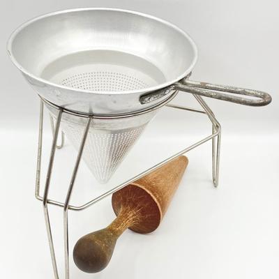 Vtg. Aluminum Food Mill ~ Three (3) Piece Set