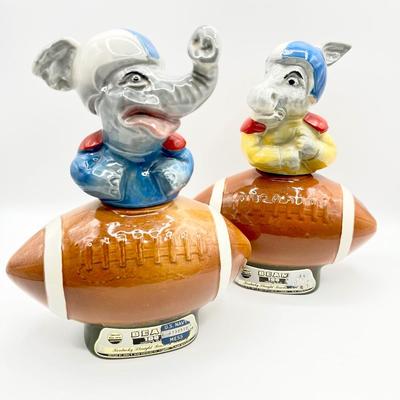 JIM BEAM ~ Pair (2) ~ 1972 Republican & Democratic Decanters